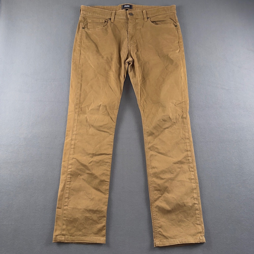 Paige Federal Slim Straight Pants Mens 33 Copper Tan M655533-2701 Made in USA